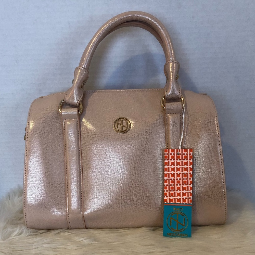 Tracy Negoshian Handbag Rose Gold w/crossbody strap/NWT